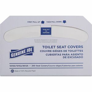 Genuine+Joe+Toilet+Seat+Covers+-+Half-fold+-+For+Public+Toilet+-+250+%2F+Pack+-+4+%2F+Carton+-+White