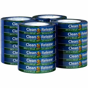 Duck+Clean+Release+Blue+Painter%26apos%3Bs+Tape+-+60+yd+Length+x+0.94%26quot%3B+Width+x+5.3+mil+Thickness+-+3%26quot%3B+Core+-+Blue+-+Crepe+Paper+-+UV+Resistant+-+For+Paint%2C+Glass%2C+Wood%2C+Metal%2C+Indoor%2C+Outdoor+-+24+%2F+Pack