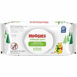 Huggies+Natural+Care+Sensitive+Baby+Wipes+-+6.60%26quot%3B+Width+x+7.70%26quot%3B+Length+-+White+-+56+Wipes%2FSoft+Pack+-+1+Each