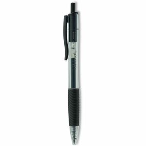 Universal+Comfort+Grip+Gel+Pen+-+Retractable+-+Black+Ink+-+Gel-based%2C+Water+Based+-+Clear%2C+Black+Barrel+-+1+Dozen