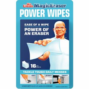 Mr.+Clean+Magic+Eraser+Power+Wipes+-+Concentrate+-+5.80%26quot%3B+Length+x+3.50%26quot%3B+Width+-+16+%2F+Box+-+Heavy+Duty%2C+Disposable%2C+Flexible+-+Light+Blue