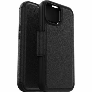 OtterBox Strada Carrying Case (Folio) Apple iPhone 15 Smartphone, Card, Cash - Shadow (Black) - Drop Resistant - Leather Body - 5.98" (151.89 mm) Height x 3.17" (80.52 mm) Width x 0.53" (13.46 mm) Depth