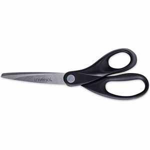 Universal+Scissors+-+3.75%26quot%3B+Cutting+Length+-+8%26quot%3B+Overall+Length+-+Straight-left%2Fright+-+Stainless+Steel+-+Pointed+Tip+-+Stainless+Steel%2C+Black+-+1+Each