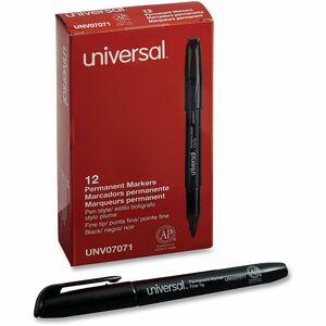 Universal+Permanent+Marker+-+Black+Ink+-+Writing%2C+Sketching%2C+Classroom+-+1+Dozen