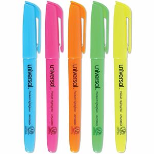 Universal+Highlighter+-+Fluorescent+Blue%2C+Fluorescent+Green%2C+Fluorescent+Orange%2C+Fluorescent+Pink%2C+Fluorescent+Yellow+Ink+-+Blue%2C+Green%2C+Orange%2C+Pink%2C+Yellow+Barrel+-+5+%2F+Set