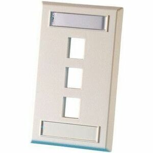 Ortronics Single Gang Keystone Faceplate, 3 Port, Electrical Ivory