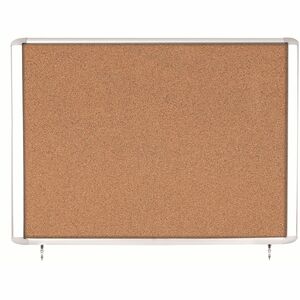 MasterVision+Water-Resistant+Enclosed+Corkboard+-+47%26quot%3B+Board+Height+x+38.30%26quot%3B+Board+Width+x+0.70%26quot%3B+Board+Depth+-+Light+Brown+Cork+Surface+-+Water+Resistant+-+Gray+Anodized+Aluminum+Frame+-+48%26quot%3B+Height+-+1+Each
