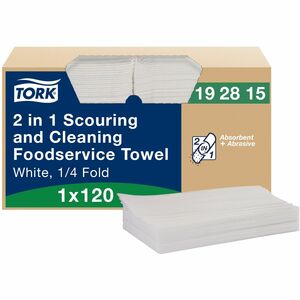 TORK+2+in+1+Scouring+and+Cleaning+Foodservice+Towel+White%2C+Absorbent%2C+1+x+120+Sheets