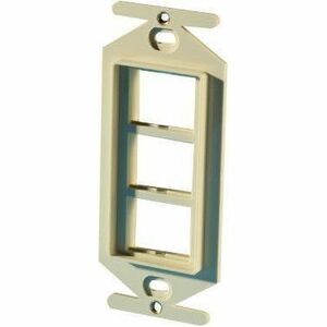 Ortronics TracJack Stylistics Frame, Three-Port, Electrical Ivory