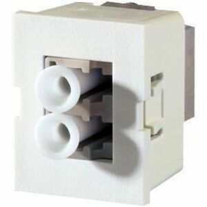 Ortronics TTracJack Module, LC Duplex, Multimode, Beige Adapter, Fog White Housing
