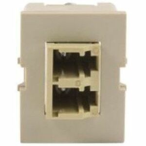 Ortronics TracJack Module, LC Duplex, Multimode, Beige Adapter, Ivory Housing