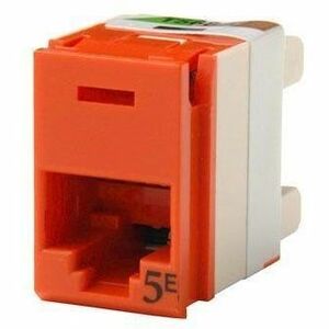 Ortronics Clarity 5e Panel Jack, Rear Load, T568a/b, 180 Deg, Orange