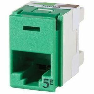 Ortronics Clarity 5E Panel Jack, Rear Load, T568A/B, 180 Deg, Green