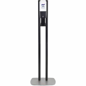PURELL%C2%AE+ES10+Floor+Stand+with+Automatic+Dispenser+-+Floor%2C+Freestanding+-+Graphite+-+For+High+Traffic+Area%2C+Sanitizing+Dispenser%2C+Waiting+Room%2C+Hallway+-+Low-profile+Base%2C+Lightweight%2C+Sturdy