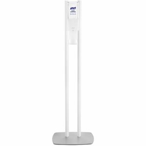 PURELL%C2%AE+ES10+Floor+Stand+with+Automatic+Dispenser+-+Floor%2C+Freestanding+-+White+-+For+Sanitizing+Dispenser%2C+High+Traffic+Area%2C+Waiting+Room%2C+Hallway+-+Sturdy%2C+Low-profile+Base%2C+Lightweight