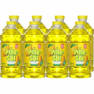 Pine-Sol+Multi-Surface+Cleaner+-+For+Multi+Surface+-+Concentrate+-+Liquid+-+40+fl+oz+%281.3+quart%29+-+Lemon+Fresh+Scent+-+Deodorize%2C+Disinfectant%2C+Dilutable+-+Yellow+-+8+%2F+Carton