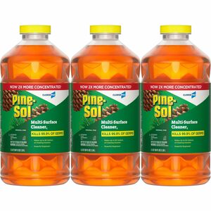 Pine-Sol+Multi-Surface+Cleaner+-+For+Multi+Surface+-+Concentrate+-+Liquid+-+80+fl+oz+%282.5+quart%29+-+Original+Scent+-+3+%2F+Carton+-+Deodorize%2C+Disinfectant%2C+Dilutable+-+Yellow