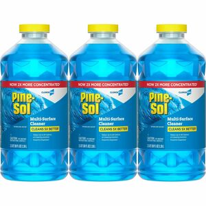 Pine-Sol+Multi-Surface+Cleaner+-+For+Multi+Surface+-+Concentrate+-+Liquid+-+80+fl+oz+%282.5+quart%29+-+Sparkling+Wave+Scent+-+3+%2F+Carton+-+Deodorize%2C+Disinfectant%2C+Dilutable+-+Blue