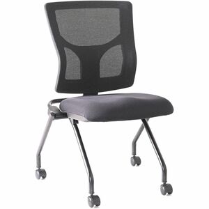 Lorell+Conjure+Mesh+Training+Chairs+-+Polyurethane%2C+Molded+Foam%2C+Fabric+Seat+-+Black+-+2+%2F+Carton