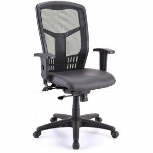 Lorell+Executive+High-back+Swivel+Chair+-+Antimicrobial+Vinyl+Seat+-+High+Back+-+5-star+Base+-+Black+-+Armrest+-+1+Each