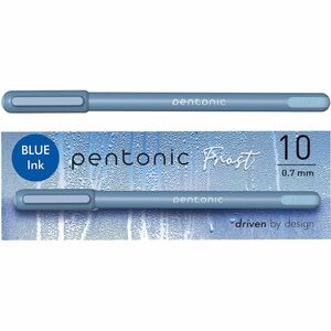 Pentonic+Frosted+Barrel+Ballpoint+Pens+-+0.7+mm+Fine+Pen+Point+-+Blue+Ink+-+Frost%2C+Blue+Barrel+-+10+%2F+Box