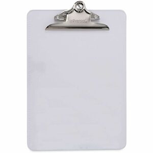 Universal+Clipboard+-+1.25%26quot%3B+Clip+Capacity+-+Storage+for+Document%2C+Paper+-+8+1%2F2%26quot%3B+x+11%26quot%3B+Sheet+Size+-+Plastic+-+Clear+-+1+Each