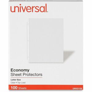 Universal+Sheet+Protector+-+2+x+Sheet+Capacity+-+For+Letter+8+1%2F2%26quot%3B+x+11%26quot%3B+Sheet+-+3+x+Holes+-+Ring+Binder+-+Top+Loading+-+Poly+-+100+%2F+Box