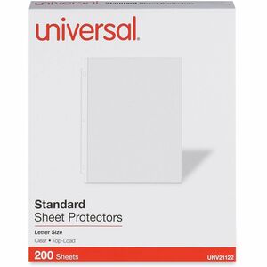 Universal+Sheet+Protector+-+2+x+Sheet+Capacity+-+For+Letter+8+1%2F2%26quot%3B+x+11%26quot%3B+Sheet+-+3+x+Holes+-+Ring+Binder+-+Top+Loading+-+Clear+-+Polypropylene+-+200+%2F+Box