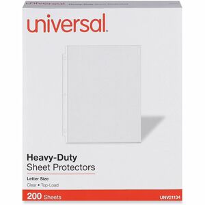Universal+Sheet+Protector+-+2%26quot%3B+Height+x+9.6%26quot%3B+Width+x+11.6%26quot%3B+Length+-+200+x+Sheet+Capacity+-+For+Letter+8+1%2F2%26quot%3B+x+11%26quot%3B+Sheet+-+3+x+Holes+-+Top+Loading+-+Clear+-+Poly+-+200+%2F+Pack