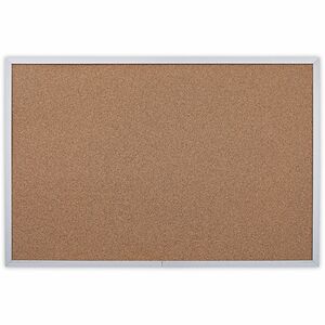 Universal+Bulletin+Board+-+24%26quot%3B+Board+Height+x+36%26quot%3B+Board+Width+x+1.20%26quot%3B+Board+Depth+-+Tan+Natural+Cork+Surface+-+Self-healing%2C+Resilient%2C+Durable+-+Satin+Aluminum+Frame+-+1+Each