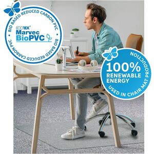 Ecotex+Marvec+BioPVC+Chairmat+-+Carpet+-+60%26quot%3B+Length+x+46%26quot%3B+Width+-+Polyvinyl+Chloride+%28PVC%29+-+Clear+-+1Each