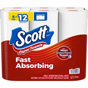 Scott+Choose-A-Sheet+Paper+Towels+-+150+Sheets%2FRoll+-+White+-+Paper%2C+Fiber+-+6+Rolls+Per+Pack+-+4+%2F+Carton