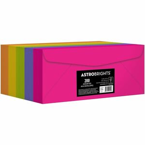 Astrobrights+No.+10+Colored+Envelopes+-+Multipurpose+-+%2310+-+24+lb+-+Assorted+-+200+%2F+Pack