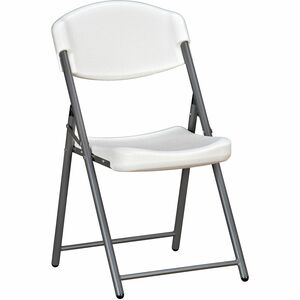 SKILCRAFT%C2%AE+Folding+Chair+-+Steel+Frame+Material+-+Platinum+-+Polyethylene+-+1+Each