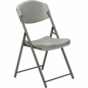 SKILCRAFT%C2%AE+Folding+Chair+-+Steel+Frame+Material+-+Charcoal+-+Polyethylene+-+1+Each