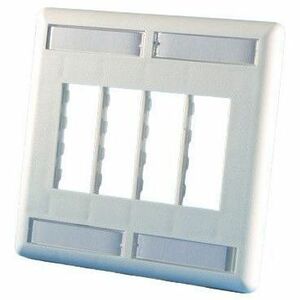 Ortronics Tracjack Faceplate, Eight-Port (Dual Gang), Plastic