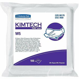 KIMTECH+Pure+W5+Dry+Wipers+-+9%26quot%3B+Width+x+9%26quot%3B+Length+-+White+-+Rayon%2FPolyester+-+100+Sheets+-+5+%2F+Carton