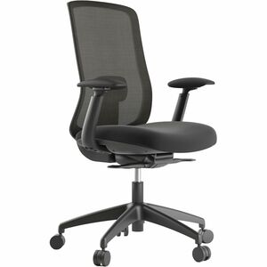 Eurotech+Flexy+Task+Chair+-+Black+Fabric+Seat+-+Black+Mesh+Back+-+Black+Frame+-+5-star+Base+-+Black+-+Armrest+-+1+Each