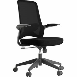 Eurotech+Swivel-Tilt+Chair+-+Black+Fabric+Seat+-+Black+Mesh+Back+-+Black+Frame+-+5-star+Base+-+Black+-+Armrest+-+1+Each