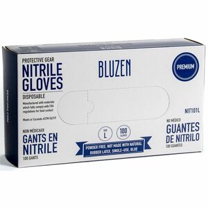 BLUZEN+Extra-Strength+Nitrile+Gloves+-+Chemical+Protection+-+Large+Size+-+For+Right%2FLeft+Hand+-+Nitrile+-+Blue+-+Durable%2C+Comfortable%2C+Extra+Strength%2C+Snug+Fit%2C+Chemical+Resistant+-+10+%2F+Carton+-+4+mil+Thickness