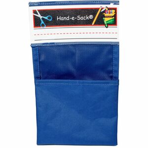 Seat+Sack+Hand-e-Sack+Storage+Pouches+-+Desk+-+Hook+%26+Loop+Closure%2C+Interlockable%2C+Storage+Space%2C+Tear+Resistant%2C+Adhesive+-+Blue+-+1+Carton