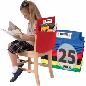 Seat+Sack+25-Count+1-Pocket+Classroom+Pack+-+1+Pocket%28s%29+-+12%26quot%3B+Width+x+2%26quot%3B+Depth+-+Chair+-+Expandable%2C+Washable%2C+Easy+to+Clean%2C+Laminated+-+Multi+-+Poly%2C+Cotton%2C+Laminate+-+25%2FPack+-+1+Carton