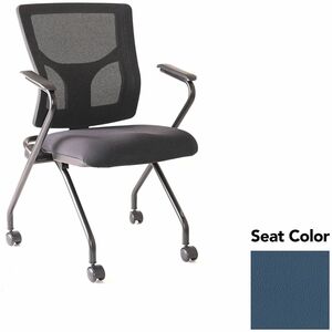 Lorell+Conjure+Mesh+Training+Chairs+with+Arms+-+Dillon+Ocean+Seat+Color+-+Polyurethane%2C+Foam+Seat+Material+-+Mesh+Back+Material+-+High+Back+-+Black+-+Armrest+-+2+%2F+Carton