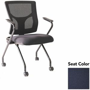 Lorell+Conjure+Mesh+Training+Chairs+with+Arms+-+Perfection+Navy+Seat+Color+-+Polyurethane%2C+Foam+Seat+Material+-+Mesh+Back+Material+-+High+Back+-+Black+-+Armrest+-+2+%2F+Carton