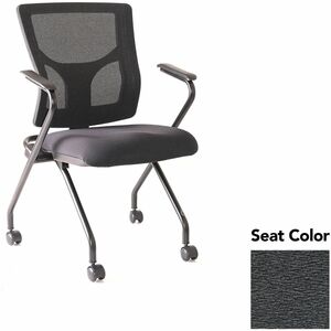 Lorell+Conjure+Mesh+Training+Chairs+with+Arms+-+Fuse+Azurean+Seat+Color+-+Polyurethane%2C+Foam+Seat+Material+-+Mesh+Back+Material+-+High+Back+-+Black+-+Armrest+-+2+%2F+Carton