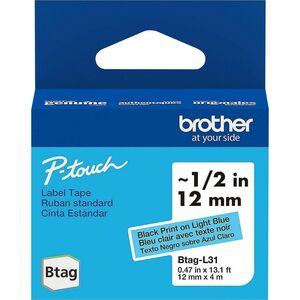 Brother+P-touch+BTAG-L31+Black+on+Light+Blue+Label+Tape+-+x+15%2F32%26quot%3B+Width+x+13+1%2F8+ft+Length+-+Black+on+Light+Blue+-+Plastic+-+Water+Resistant+-+1+Each
