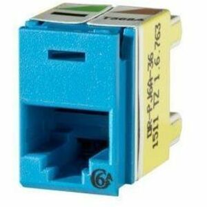 Ortronics Clarity Cat6a Panel Jack,T568A/B, 8 pos, Blue 180 degree