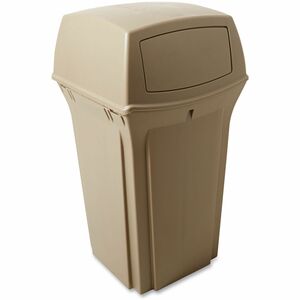 Rubbermaid+Commercial+Ranger+Waste+Container+-+Side+Open+-+Hinged+Lid+-+35+gal+Capacity+-+Square+-+For+Outdoor+-+Durable%2C+Hinged+Door%2C+Hinged+Lid%2C+Fire-Safe+-+Plastic%2C+Metal%2C+Structural+Foam+-+Beige+-+1+Each