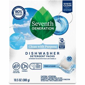 Seventh+Generation+Natural+Dishwasher+Detergent+-+For+Dish+-+Free+%26+Clear+Scent+-+Dirt+Resistant%2C+Spill+Resistant%2C+Easy+to+Use%2C+Grease+Resistant%2C+Hypoallergenic%2C+Bio-based%2C+Kosher%2C+Fragrance-free%2C+Dye-free%2C+Phosphate-free%2C+Gluten-free+-+Clear+-+20+%2F+Pack