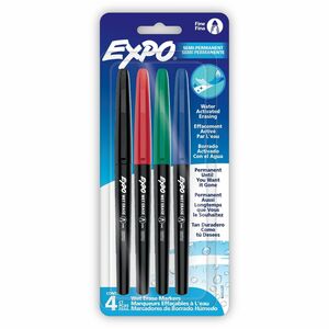 Expo+Wet+Erase+Markers%2C+Fine+Tip+-+Fine+Marker+Point+-+Erasable+-+Assorted+Ink+-+4+%2F+Pack